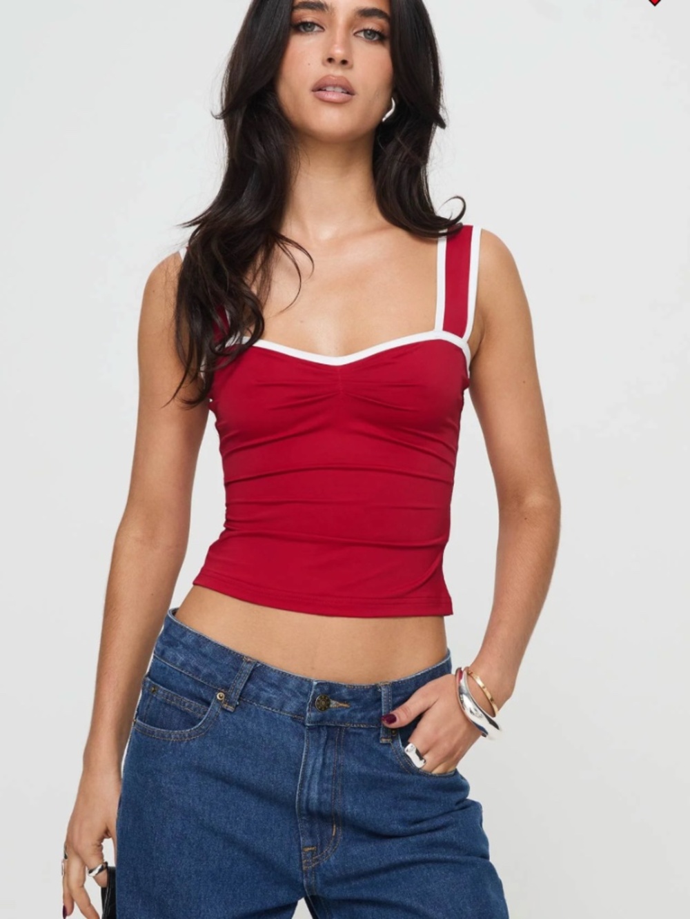 Princess Polly Last Words Top Red Size 6